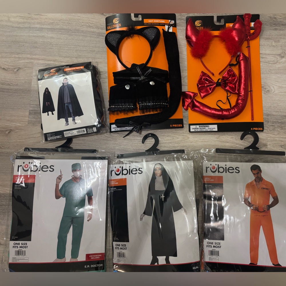 Bundle of Adult Halloween Costumes and Accessory Set